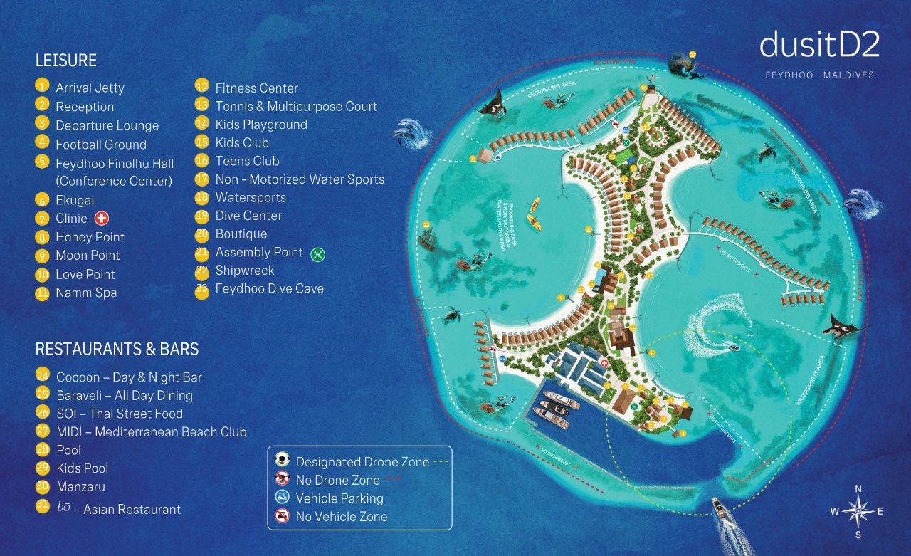 dusitD2 Feydhoo island map